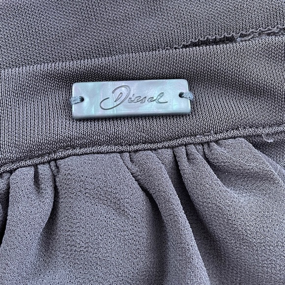Diesel Layered Draped Grey Mini Skirt - Size 27 - Picture 10 of 16